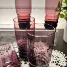 Стаканы из марганцевого стекла Стрыйского СЗ 1970х гг. Редкие! Цена за 6шт. Картинка 2